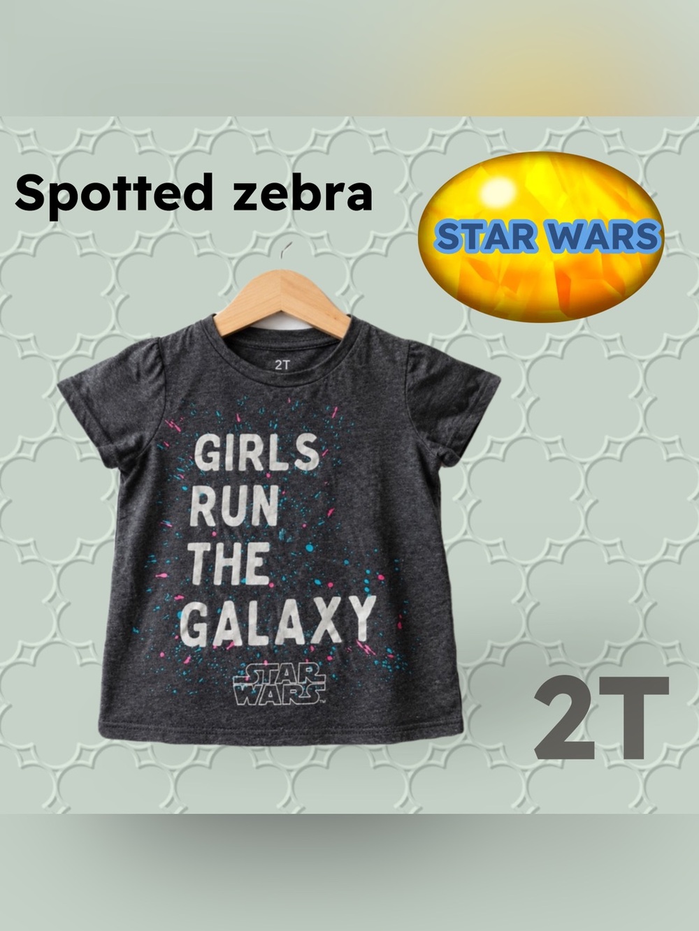 🇺🇸👍GUC SPOTTED ZEBRA | 2T | Stars Wars Girls Run The Galaxy Graphic Tee